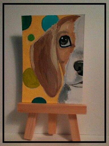 Beagle Canvas Painting, Beagle Acrylic Painting, Cartoon Dog Painting, Golden Doodle Painting Easy, Painting Of Dogs On Canvas, Dogs Painting On Canvas, Cute Beagle Drawing, Painting Ideas On Canvas Dog, Puppy Painting Easy