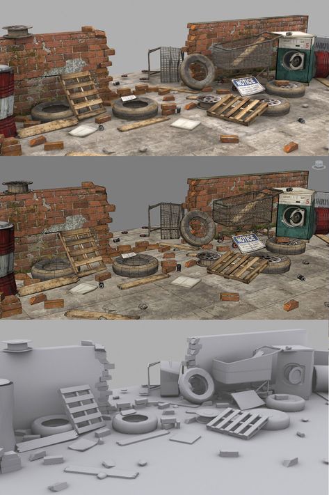 ArtStation - Props, mark wilks Game Level Design, Maya Modeling, Post Apocalyptic Art, Props Concept, Environment Props, 3d Modeling Tutorial, Apocalypse Art, 3d Props, Game Environment