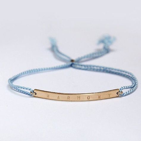 Friendship Bands, Bar Bracelet Personalized, Nameplate Bracelet, Diy Jar, Gold Bar Bracelet, Handwriting Bracelet, Bracelet Cord, Aluminum Earrings, Mantra Bracelet