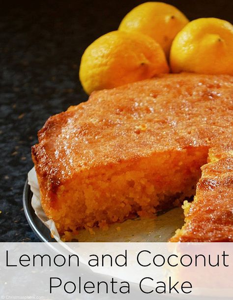 Lemon and Coconut Polenta Cake - Easy Gluten Free Cake Recipe Coconut Polenta, Lemon Polenta, Lemon Polenta Cake, Lemon And Coconut, Glutenfri Baking, Polenta Cake, Lemon And Coconut Cake, Cake Coconut, Polenta Cakes