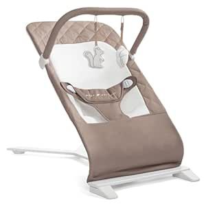 Baby Delight Alpine Deluxe Portable Baby Bouncer | Infant | 0-6 Months | 100% GOTS Certified Organic Cotton Fabric | Organic Mocha Baby Chair, Crinkle Paper, Baby Bouncer, Travel Storage Bag, Baby List, Cognitive Development, Baby Seat, Travel Storage, Organic Cotton Fabric