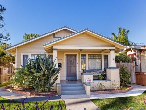 California Craftsman Bungalow, 1920s Craftsman Bungalows, 1920s Craftsman, California Craftsman, California Bungalow, White Shiplap Wall, New Paint Colors, Pale Wood, French Doors Patio