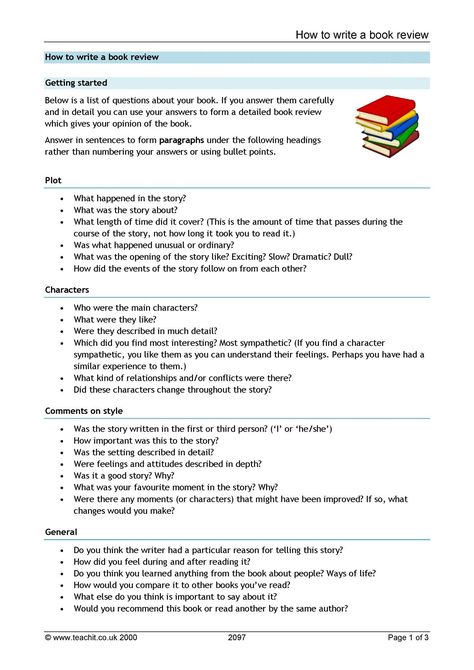 Perfect for KS3, this book review worksheet includes question prompts, sentence starters and headings to get students writing. Free PDF. Question Prompts, Writing A Book Review, Book Review Journal, Book Review Template, Review Template, Book Reading Journal, Reading Review, Reading Motivation, Writing Topics