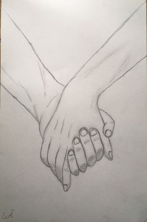 Sketches Of Hands Holding, Sketch Of Holding Hands, Drawings Of Holding Hands, Couple Holding Hands Painting, Holding Hands Drawing Step By Step, Holding Hands Drawing Sketches, How To Draw Hands Holding, Multiple Hands Drawing, Holding Hands Aesthetic Drawing