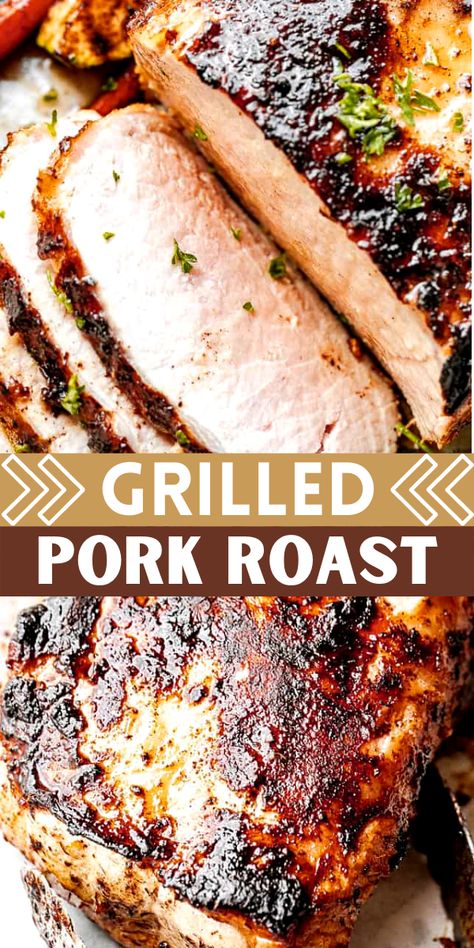 Bbq Pork Roast Grilled, Pork Tip Roast Recipes, Full Pork Loin Recipes, Grilled Boston Pork Roast, Pork Loin Roast Bbq, Grilled Boneless Pork Loin, Marinate Pork Loin, Marinades For Pork Loin, Quick Pork Loin Recipes Easy Dinners