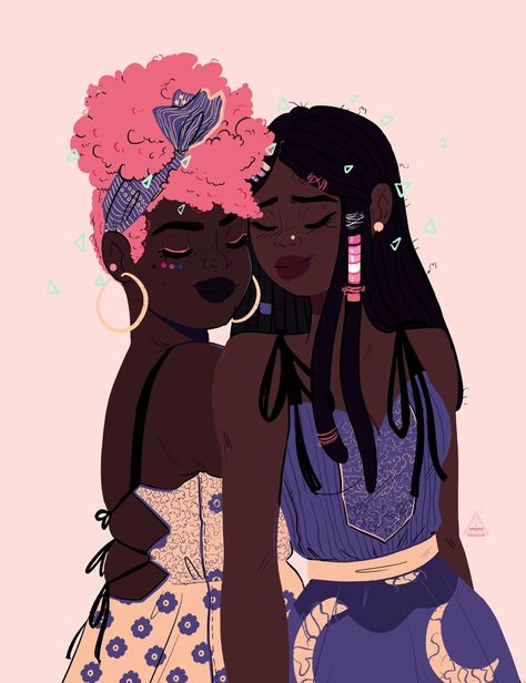 New post on black-culture Black Art Couples, Art Couples, Black Art, Last Day, Black Women, Hair, Pink, Black, Art