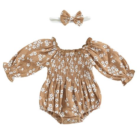 (Sponsored) Baby Girl Smocked Bubble Romper Newborn Onesie Ruffle Jumpsuit Summer Clothes Boho Outfit Vintage Dress (As an Amazon Associate I earn from qualifying purchases) #thanksgivingoutfits Winter Newborn, Outfit Boho, Boho Baby Girl, Outfits Vintage, Girls Smock, Girls Christmas Outfits, Thanksgiving Baby