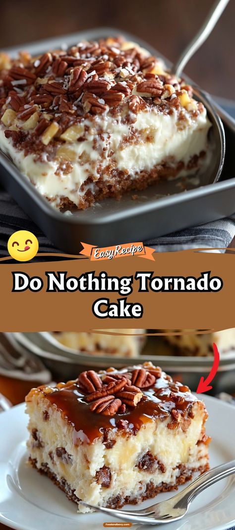 Discover the magic of the Do Nothing Tornado Cake—a dessert that practically makes itself! Simply mix, bake, and enjoy a moist cake loaded with coconut and pecans, topped with a buttery glaze. Effortless and delicious! #EasyBaking #TornadoCake #LazyDesserts Desert With Evaporated Milk, Do Nothing Tornado Cake Recipe, Tornado Cake Recipe, Easy Cake Recipes From Scratch, Piecaken Recipe, Do Nothing Tornado Cake, Buttermilk Dessert Recipes, Easy Desserts Recipes, Hostess Snack Cakes