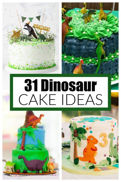 Some of the best dinosaur cakes and dinosaur cake ideas around. Find ideas and recipes for delicious dinosaur cakes for your next dinosaur themed party. Funfetti Dinosaur Cake, Easy Dinasour Cake, Dino Birthday Cakes, Dino Cake Ideas, Dinosaur 1st Birthday Cake, Dinosaur Cake For Boys, Dinosaur Birthday Cake Ideas, Diy Dinosaur Cake, Easy Dinosaur Cake