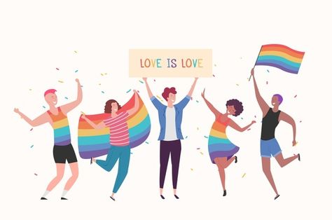 Support Lgbtq, People Celebrating, Vector People, Pride Day, Love And Pride, Lettering Style, About People, Rainbow Flag, Flag Design