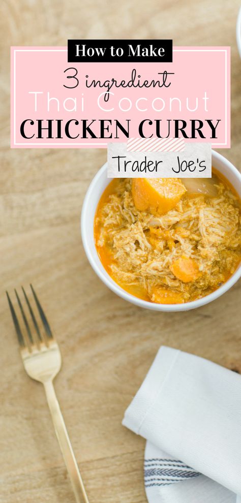 Thai Coconut Curry Chicken Recipe | Trader Joe's | Glitter, Inc. Trader Joes Recipes Dinner, Thai Coconut Curry Chicken, Yellow Curry Chicken, Coconut Curry Chicken Recipes, Curry Chicken Recipe, Thai Coconut Chicken, Thai Coconut Curry, Raw Chicken Breast, Joe Recipe