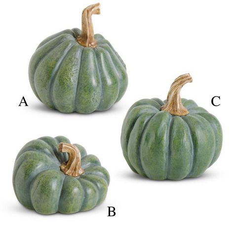 The ideal accent for the fall season, these delightful pumpkins can be used in so many forms. Add them to a cornucopia of stems and other fruits and vegetables, or simply place them on a shelf and admire their simple personality. Dimensions: 4.5"H x 4" Pumpkin Pottery, Resin Pumpkin, Ceramic Pumpkins, Easy Pumpkin Carving, Halloween Pumpkins Carvings, Green Pumpkin, Velvet Pumpkins, Easy Pumpkin, Polymer Clay Projects