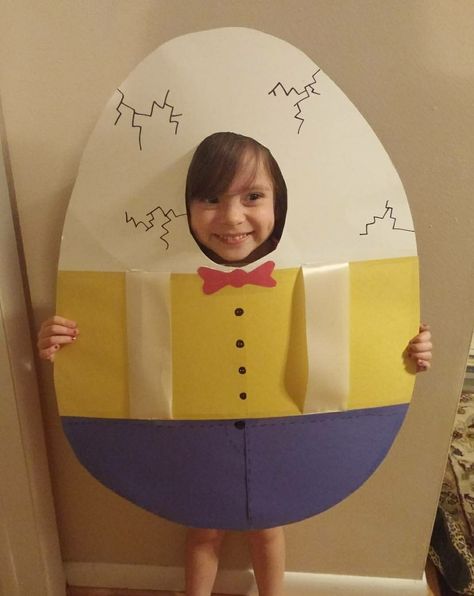 Humpty Dumpty Diy Costume, Diy Humpty Dumpty Costume, Egg Costume Diy, Humpty Dumpty Costume, Humpy Dumpty, Nursery Rhyme Costume, Book Characters Dress Up, Nursery Rhyme Crafts, Egg Costume