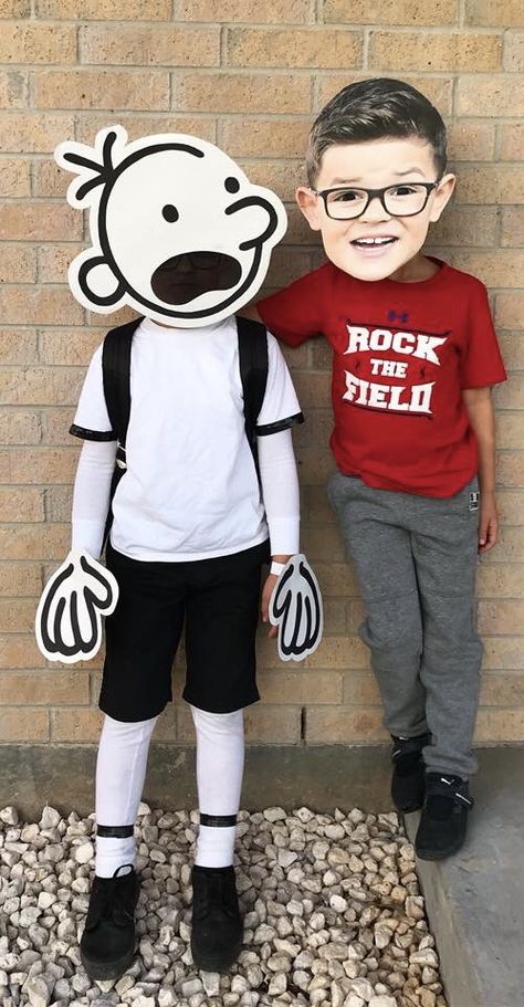 Book character day! Diary of a wimpy kid costume! Book Day Characters Costumes, Diy Diary Of A Wimpy Kid Costume, Diary Of A Wimpy Kid Costume Diy, Book Character Costumes For Kids Boys, Diy Book Character Costumes For Kids, Greg Heffley Costume, Diary Of A Wimpy Kid Costume, Book Day Costumes Boys, World Book Day Costumes Boys