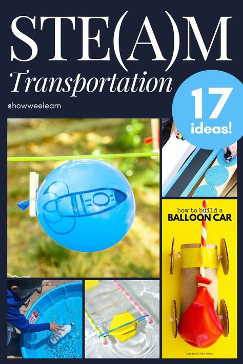 STEAM Transportation Activities: 17 Ideas! Stem Transportation Preschool, Transportation Physical Activities, Transportation Science Experiments, Transportation Preschool Science, Transportation Science For Toddlers, Things That Fly Activities, Transport Theme Activities Preschool, Transportation Stem Activities Preschool, Montessori Transportation Activities