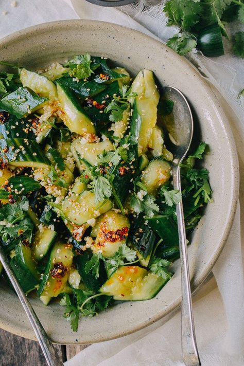 Pasta Mexicana, Chinese Cucumber Salad, Chinese Cucumber, Smashed Cucumber, Smashed Cucumber Salad, Asian Cucumber Salad, Wok Of Life, Cucumber Salad Recipe, Woks Of Life