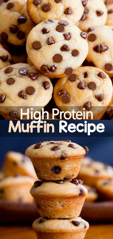 Super High Protein Muffins {Healthy Snack Recipe} Protein Yogurt Muffins, Protein Muffins With Oat Flour, Protien Powders Muffin Recipes, Protein Muffins No Banana, Healthy Muffin Base Recipe, High Protein Snacks Homemade, Eggless Mini Muffins, Healthy High Protein Breakfast Muffins, Pea Protein Muffins