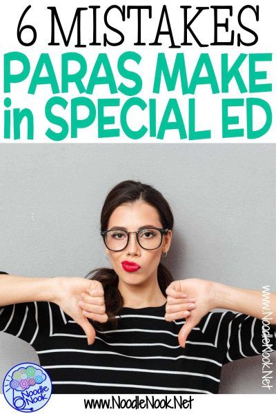 6 Instructional Mistakes that Teachers and Paras Make in Special Ed- do you make any of these? Read how to make instruction better for students with disabilities. Special Ed Reading Activities, Spec Ed Activities, Special Needs Learning Activities, Special Education Assistant, Special Education Aide, Open House Ideas For Special Ed Teachers, Outfits For Paraprofessionals, Special Education Outfits, Sped Paraprofessional Outfits