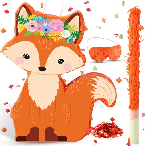 PRICES MAY VARY. What You Get: we will provide you with 1 fox pinata, 1 stick, 1 blindfold and 1 bag of confetti, which is a nice combination for you to plan fun party games for your upcoming birthday party, where both you and your guests can have fun and pray for good luck Fox Exquisite Design: fox pinata for birthday party is designed with a small fox style, vivid face and big tail will make you feel lifelike and fresh, adding atmosphere of forest, which can leave guests with nice impression B Fox Party Decorations, Fox First Birthday Girl, Fox Pinata, Fox Themed Birthday Party, Animal Pinata, Joy Birthday, Carnival Decor, Fox Birthday Party, Baby First Birthday Themes