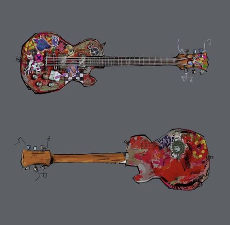 Hobie Brown Spider Punk Guitar, Jake Panian Art, Spiderpunk Reference, Spiderpunk Guitar, Hobie Brown Guitar, Hobie Brown Cosplays, Spiderpunk Art, Hobie Spiderman, Hobie Brown Across The Spiderverse