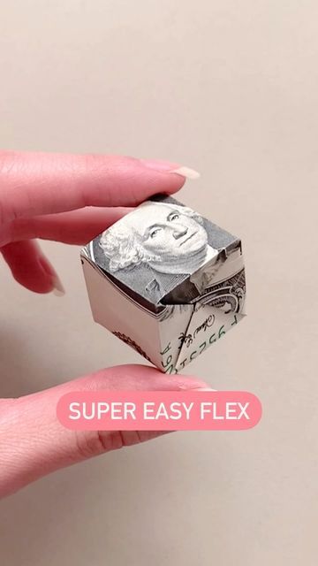 Dollar Origami Step By Step, Dollar Folding Ideas, Origami Cube Step By Step, Dollar Origami Easy Step By Step, Dollar Bill Origami Easy Step By Step, Folding Money For Gifts Step By Step, Origami Dollars, Dollar Oragami, Dollar Folding