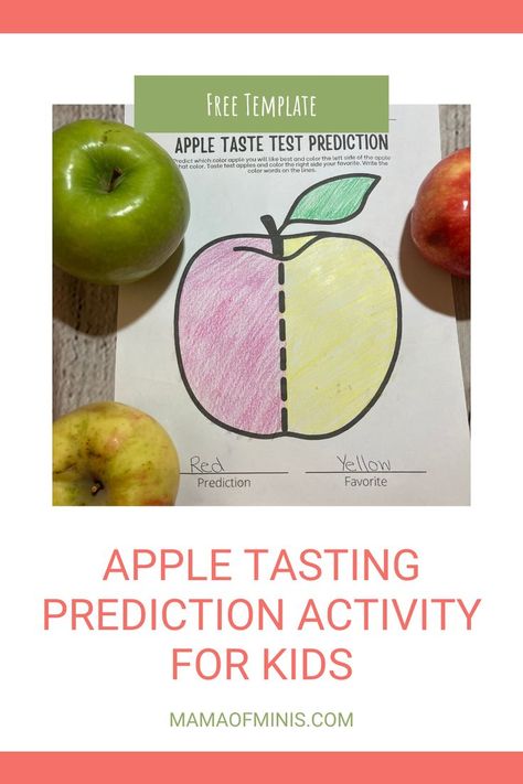 Apple Tasting Prediction Activity for Kids Apple Tasting, Predicting Activities, Activity For Preschool, Making Predictions, Apple Theme, Apple Coloring, Activity For Kids, Teaching Activities, Toddler Learning Activities