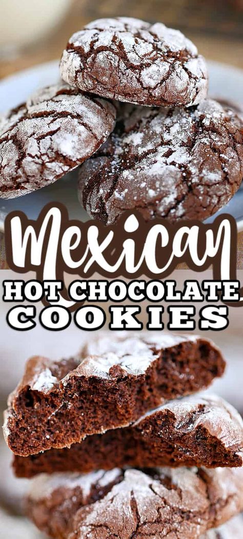 Crockpot Vegan, Basil Tofu, Chocolate Snickerdoodles, Mexican Hot Chocolate Cookies, 2 Ingredient Cookies, Advent Bags, Chocolate Abuelita, Mexican Desserts, Simple Chocolate Chip Cookie Recipe