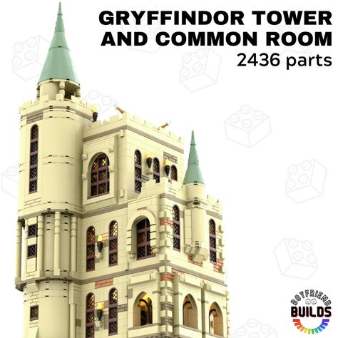 Lego Harry Potter Moc Instructions, Gryffindor Tower, Lego Harry Potter Moc, Harry Potter Lego, Lego Hogwarts, Common Room, Lego Harry Potter, Building Instructions, Lego Instructions