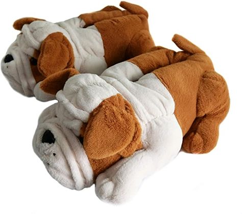 Dog Slippers, Fun Slippers, Animal Slippers, Plush Slippers, Bull Dogs, Cute Slippers, Winter Animals, Make Her Smile, Dog Images