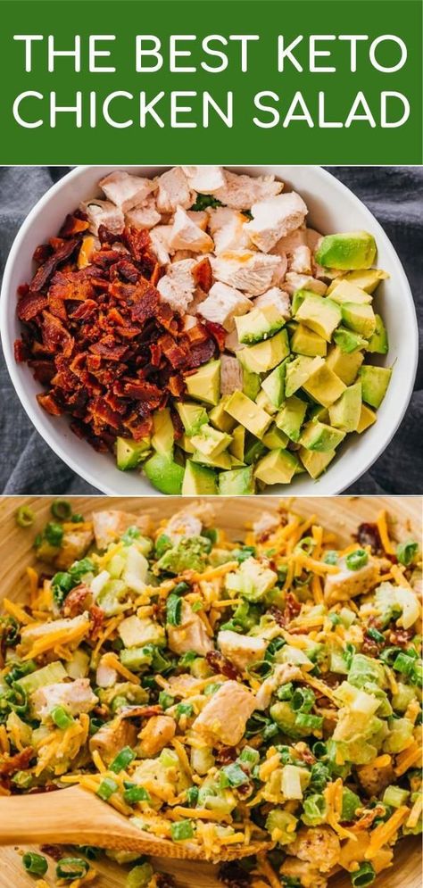 Powerlifting Diet, Use Rotisserie Chicken, Keto Chicken Salad, Salad Summer, Red Apron, Bacon Avocado, Healthy Lunch Ideas, Resep Diet, Low Carb Lunch