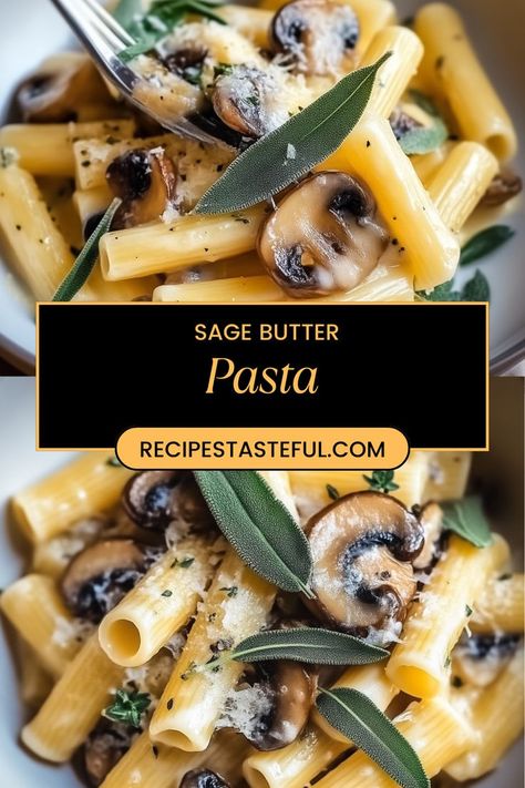 Indulge in this delightful Sage Butter Pasta with Mushrooms, where rich, nutty flavors come together with the earthy aroma of sage and garlic. This simple yet elegant dish is perfect for a quick weeknight dinner or a cozy gathering with friends. Sage Pasta Recipes, Sage Butter Pasta, Sage Pasta, Pasta With Mushrooms, Sage Butter Sauce, Sage Butter, Cozy Gathering, Butter Pasta, Easy Pasta Dishes