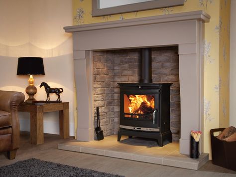 7KW Flavel Rochester Multifuel Stove Fireplace Corner Ideas, Neutral Fireplace, Diner Interior, Fireplace Corner, Woodburning Stove Fireplace, Wood Burner Fireplace, Wood Burning Stoves Living Room, Wooden Stove, Log Burner Fireplace