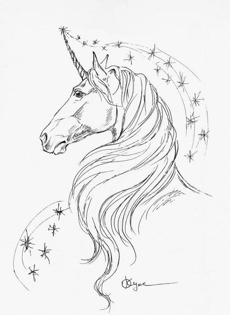 Unicorn Drawing Sketches, Unicorn Sketch, Word Tattoo Ideas, Mythical Creature Art, How To Draw Cute, Unicorn Artwork, Animal Tattoo Ideas, Word Tattoo, Unicorn Tattoos