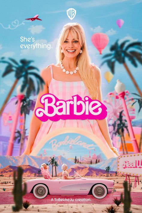 Barbie 2023 Movie Poster, Barbie Greta Gerwig Poster, Barbie The Movie Poster, Barbie Poster Design, Barbie The Movie Wallpaper, Barbie 2023 Poster, Barbie Movie Art, Margot Robbie Poster, Barbie Movie Poster