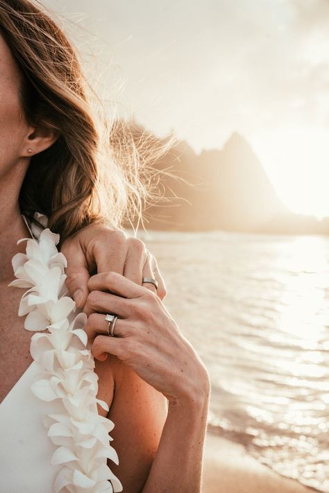 Elopement portraits of these two lovebirds on the shores of Tunnels Beach, Haena, Kauai. For more great wedding photo inspiration and ideas, check out the full gallery at ikaika.photo. Hawaii Beach Wedding Photos, Elopement Ideas Hawaii, Hawaii Wedding Photoshoot, Island Wedding Photos, Hawaii Wedding Pictures, Simple Wedding Photo Ideas, Simple Beach Wedding Photos, Wedding Photo Beach Ideas, Beach Wedding Elopement Ideas