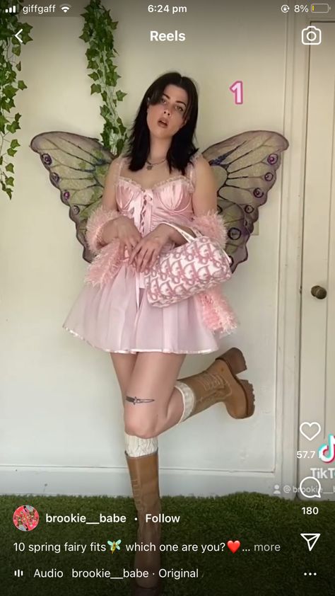 Fairycore Aesthetic Outfits Pink, Fairy Core Pink Outfits, Pastel Fairy Outfit, Melanie Martinez Concert Outfit Ideas Portal, Fairy Concert Outfits, Pink Fairy Core Outfits, Pink Fairy Aesthetic Outfit, Pink Fairycore Outfits, Pink Fairy Outfit