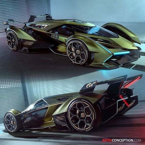 The recently revealed “Lambo V12 Vision GT” virtual #racingcar concept, which has been created by #Lamborghini specifically for the #PlayStation #videogame, #GranTurismoSport. Lamborghini V12 Vision Gt, Lamborghini Vision Gt, Futuristic Cars Concept, Futuristic Cars Design, Fantasy Cars, Futuristic Motorcycle, Fast Sports Cars, Exotic Sports Cars, Foose