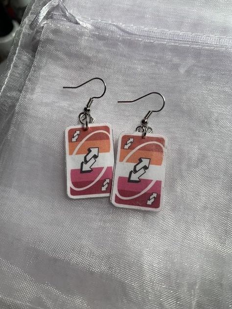 Uno Reverse Card, Reverse Card, Lesbian Earrings, Uno Reverse, Pride Jewellery, No U, Weird Jewelry, Quirky Earrings, Funky Earrings