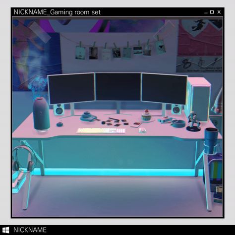 Gaming room set﻿ | give me a nickname on Patreon Sims 4 Mac, Mini Humidifier, The Sims 4 Pc, Sims 4 Anime, Sims 4 Cc Folder, Casas The Sims 4, Sims 4 Teen, Sims Games, Sims 4 Characters