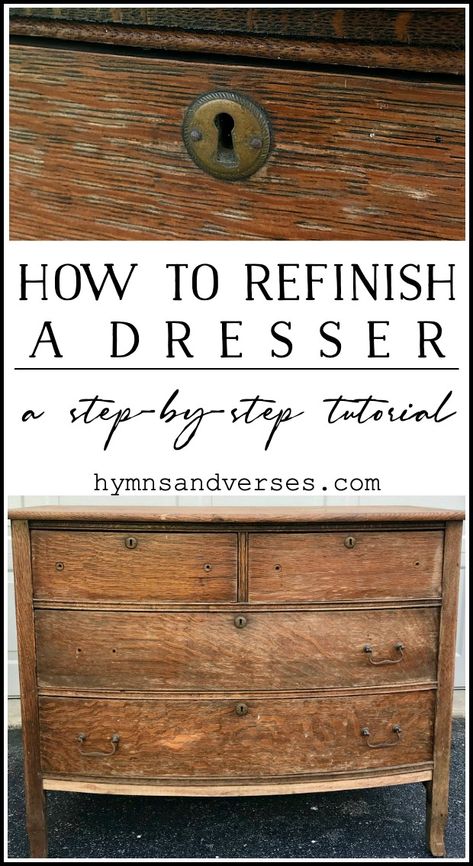 Refinished Dresser Diy, Vintage Dresser Makeover, Restored Dresser, Dresser Refinish, Farmhouse Dresser, Dresser Redo, Diy Dresser Makeover, Refinishing Furniture Diy, Vintage Dresser