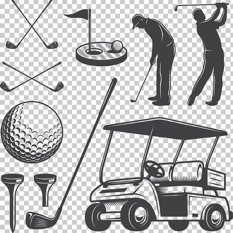 Drawing Football, Cartoon Hand Drawing, Golf Tattoo, Golf Drawing, Golf Club Art, Golf Images, Parchment Crafts, Club Tattoo, Player Football