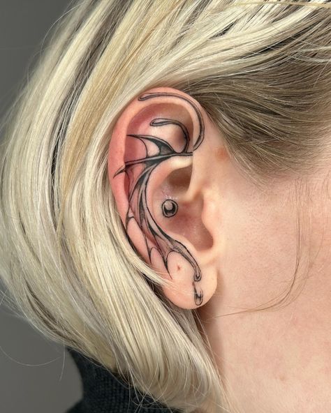 T 🌷 | 4-day heal on my first ear tat from freehand for a trade with @rylee.sky 💕 so excited to see the greywashes lighten on this one! Thank… | Instagram Mermaid Ear Tattoo, Ear Tattoo Color, Ear Ornamental Tattoo, Sun Ear Tattoo, Words Behind Ear Tattoo, Ear Back Tattoo, Side Ear Tattoo, Tattoo Near Ear, Ear Tattoo Design