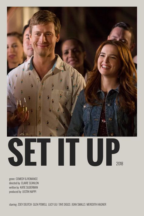 Set It Up Aesthetic, Set It Up Movie Poster, Romcom Couples, Set It Up Movie, Asylum Room, Meredith Hagner, Song Posters, Up Movie, Posters Minimalist