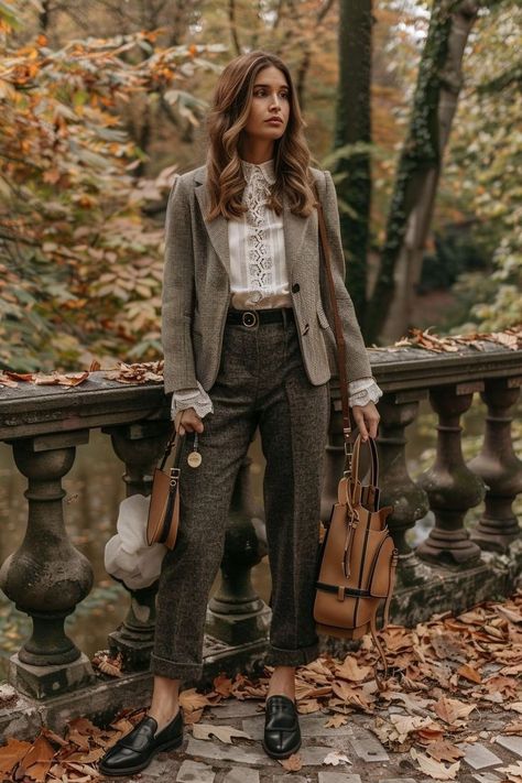 Elegant Vintage Outfits, Tartan Aesthetic, Modern Vintage Outfits, British Style Outfits, Romantic Academia Aesthetic Outfit, Romantic Academia Outfits, Vintage Academia, Academia Aesthetic Outfit, Clothes Combinations