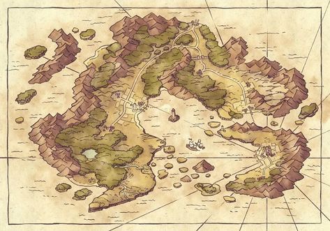 A Fantasy Campaign Map - Arvyre - by 2-Minute Tabletop Fantasy Island Map, Fantasy Map Making, Dnd World Map, Fantasy World Map, Map Maker, Fantasy Island, Island Map, Fantasy Map, Poses References