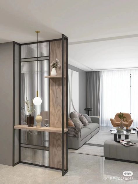 Separation Walls Living Rooms, Living Room Glass Partition, Division Wall Ideas, Partions Design Interiors, Room Devision Ideas Wall, Glass Partition Living Room, Entry Partition, Glass Partition Designs Living Rooms, Entryway Divider