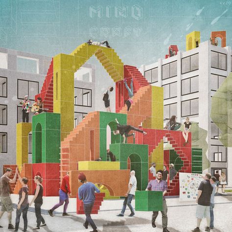 Mind Craft. Image © Jan Sikora, Ewa Siostrzonek, and Katarzyna Maliszewska Mind Craft, Urban People, Urban Tree, Bubble Design, Architecture Rendering, Design Competitions, School Architecture, Social Interaction, Public Space