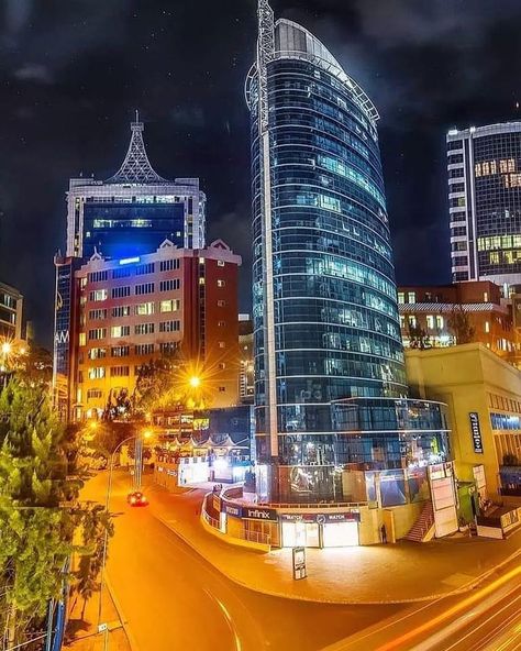 Capital city of kigali Rwanda beautiful in the night Kigali City, Rwanda Africa, Kigali Rwanda, City At Night, Plots For Sale, Travel Tourism, City House, Night City, Africa Travel