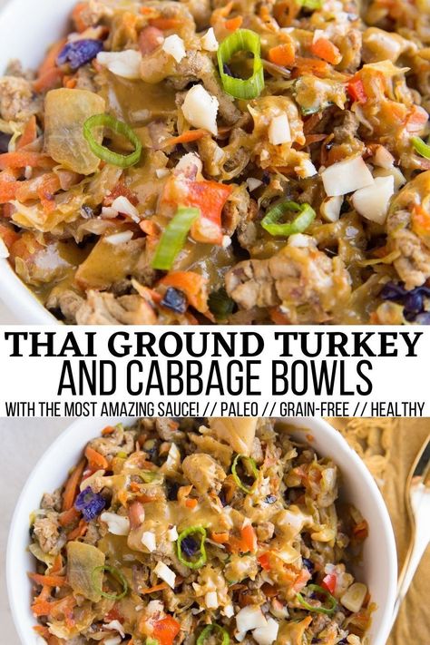 Ground Turkey And Cabbage, Turkey And Cabbage, 150 Calorie Snacks, Turkey Cabbage, 500 Calorie, Cabbage Stir Fry, Diner Recept, Resep Diet, Ground Turkey Recipes