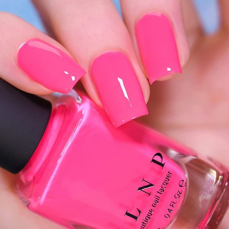 Khloe Nails, Neon Pink Nail, Neon Pink Nail Polish, Sculpture Nails, Cream Nail Polish, June Nails, Cream Nail, Neon Pink Nails, Pink Studio